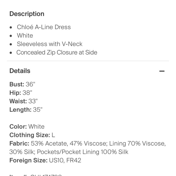 Chloé White V-Neck Mini Dress - Picture 10 of 10